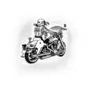 Harley Davidson motorcycle driving up a curving road tattoo design idea