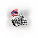Harley Davidson motorcycle driving up a curving road tattoo design idea