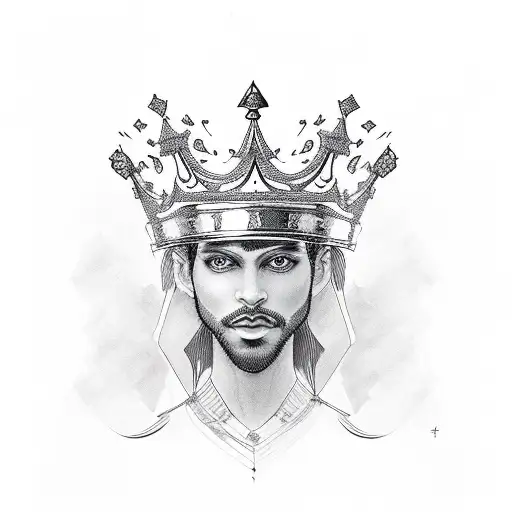prince crown tattoo design idea
