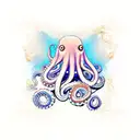 an octopus on a broken sand clock tattoo design idea