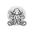 an octopus on a broken sand clock tattoo design idea