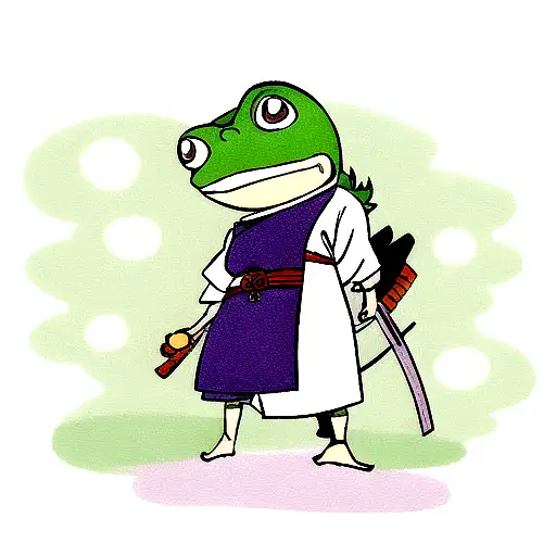 samurai frog tattoo design idea