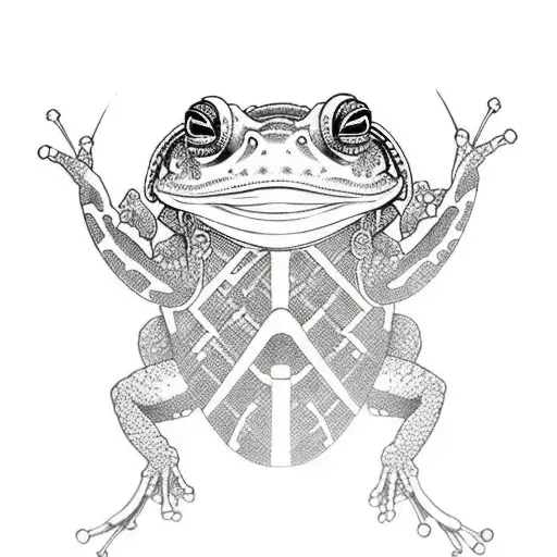 samurai frog tattoo design idea
