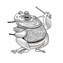 samurai frog tattoo design idea