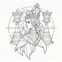 chess queen pawn possible design tattoo design idea