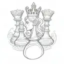 chess queen pawn possible design tattoo design idea