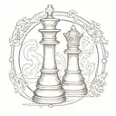chess pawn turns to king tattoo design idea