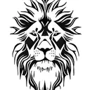 lion looking down into water reflection is a lion cun looking back silhouette tattoo design idea