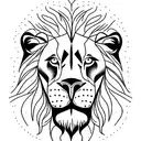 lion looking down into water reflection is a lion cun looking back silhouette tattoo design idea