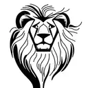 lion looking down into water reflection is a lion cun looking back silhouette tattoo design idea