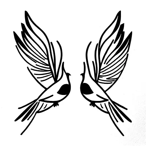 3 doves flying next to eachother tattoo design idea