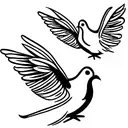 3 doves flying next to eachother tattoo design idea