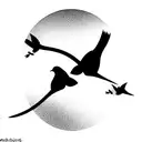3 doves flying next to eachother tattoo design idea