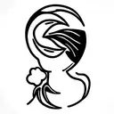 renaissance woman in cloth with 3 doves above her head tattoo design idea