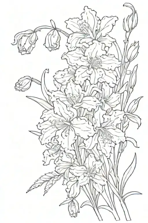 carnations and snowdrops tattoo design idea