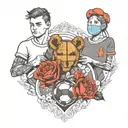 Tattoo for a sister and two brothers, the sister is a nurse, one of the brothers is a footballer and the other an econom tattoo design idea