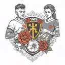 Tattoo for a sister and two brothers, the sister is a nurse, one of the brothers is a footballer and the other an econom tattoo design idea