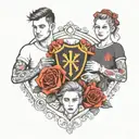 Tattoo for a sister and two brothers, the sister is a nurse, one of the brothers is a footballer and the other an econom tattoo design idea