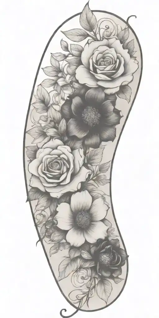 floral spread out  tattoo design idea