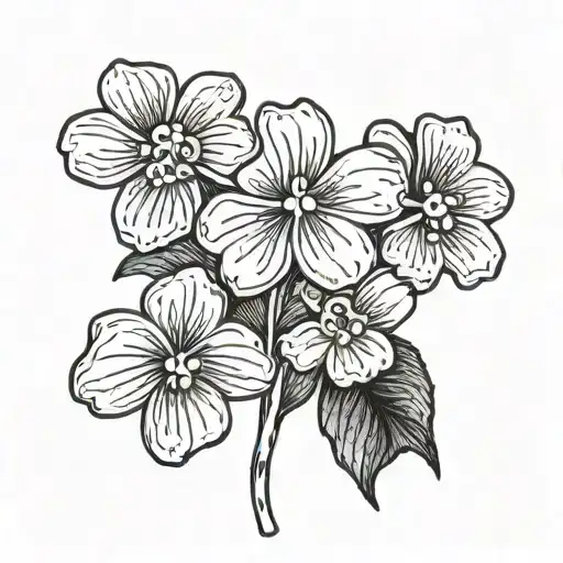 A minimalist design of a forget me not flower with the stem forming the word 'mom', symbolizing the everlasting bond between mother and child tattoo design idea