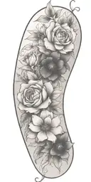 floral thin lines tattoo design idea