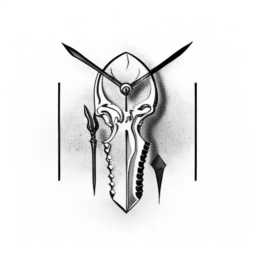 Bonehand holding stiletto knive  tattoo design idea