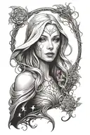 Dark Galadriel tattoo design idea