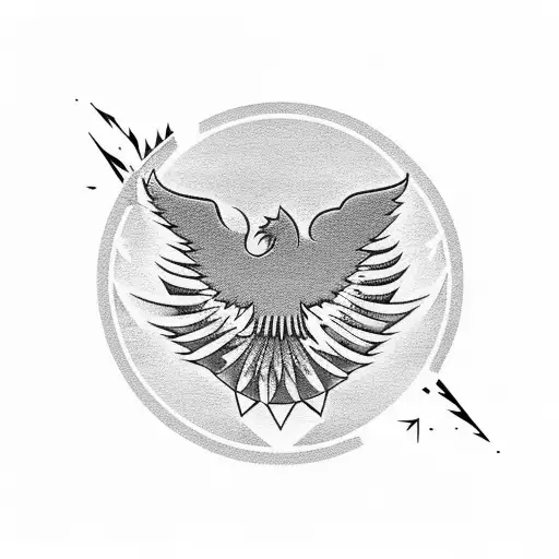 A silhouette of the Phoenix city skyline with a vintage American muscle car speeding through the streets tattoo design idea