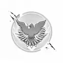 A silhouette of the Phoenix city skyline with a vintage American muscle car speeding through the streets tattoo design idea