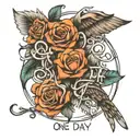 one day everything will pass, you remember these words. Let go tattoo design idea