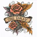 one day everything will pass, you remember these words. Let go tattoo design idea