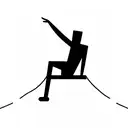 a man sitting on a straight horizontal line, with his legs dangling and facing us tattoo design idea