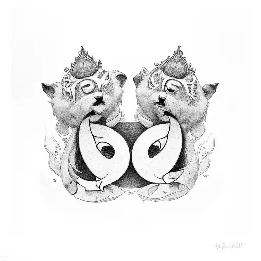 Ambigram with "Ellie" and "Ayva" tattoo design idea