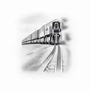 long train tracks tattoo design idea