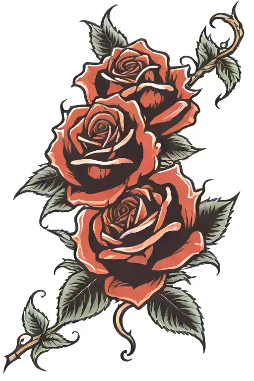 ken carson red Roses tattoo design idea
