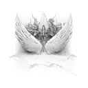 Wing tattoo design idea