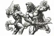 Prometheus holding fire tattoo design idea