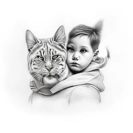 mother and son  tattoo design idea