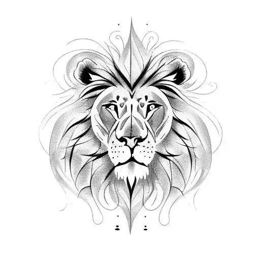 half lion and half hawk tattoo design idea
