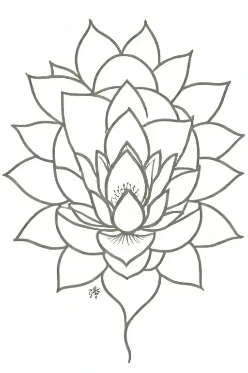 A minimalist tattoo of a sun and a lotus flower, representing the client's love for the sun and spiritual things like the lotus flower's symbolism tattoo design idea
