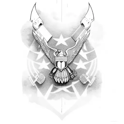 Retired United States Air Force tattoo design idea