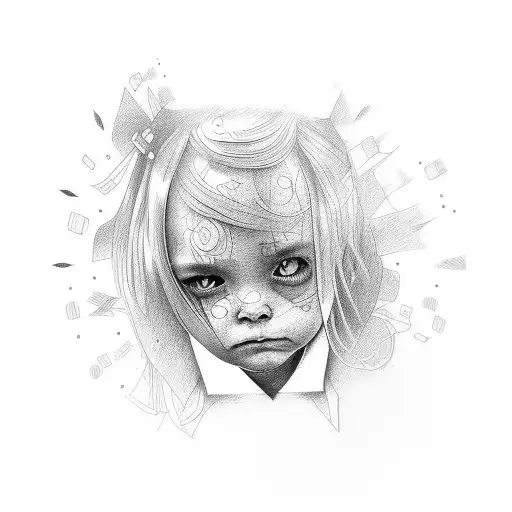 Creating a tattoo design that captures the emotional struggle of a child caught between parents moving apart is a sensit tattoo design idea