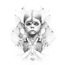 Creating a tattoo design that captures the emotional struggle of a child caught between parents moving apart is a sensit tattoo design idea