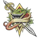 dagger and snake tattoo design idea