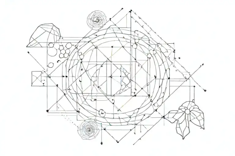  Generate an image of a contemporary minimalist tattoo, in a Golden Ratio style, that says "Here's to the losers... 'cos tattoo design idea