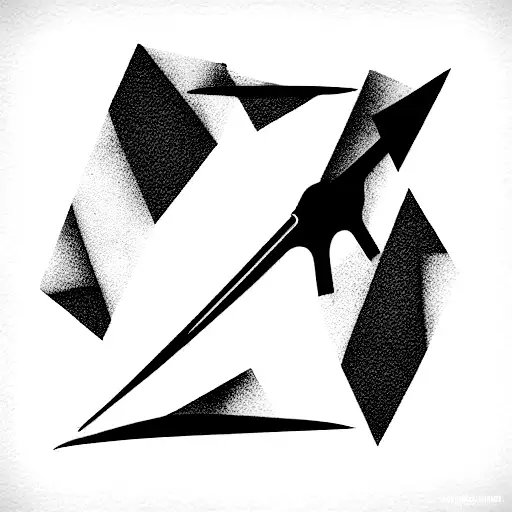 A black and white minimalist blade runner 2049 forearm tattoo tattoo design idea