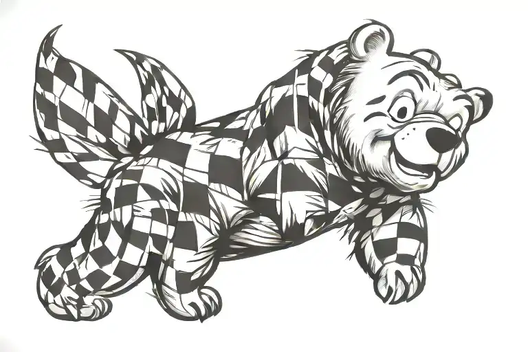 Ferocious Winnie The Pooh tattoo design idea