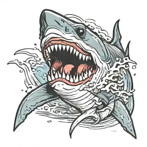 jaws tattoo design idea