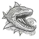 jaws tattoo design idea