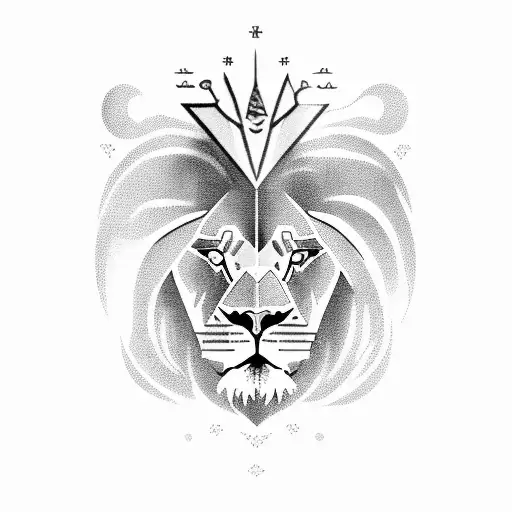 lion in israel with am yisrael chai tattoo design idea